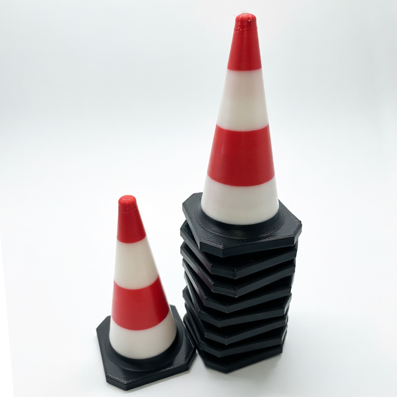 Road Traffic Cone - Barrera de carretera simulada con rayas